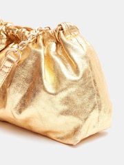 Hush Gold Reva Ruched Leather Clutch Bag - Image 3 of 5