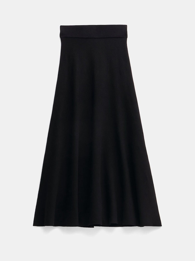 Hush Black Zola Volume Knitted Midi Skirt - Image 5 of 5