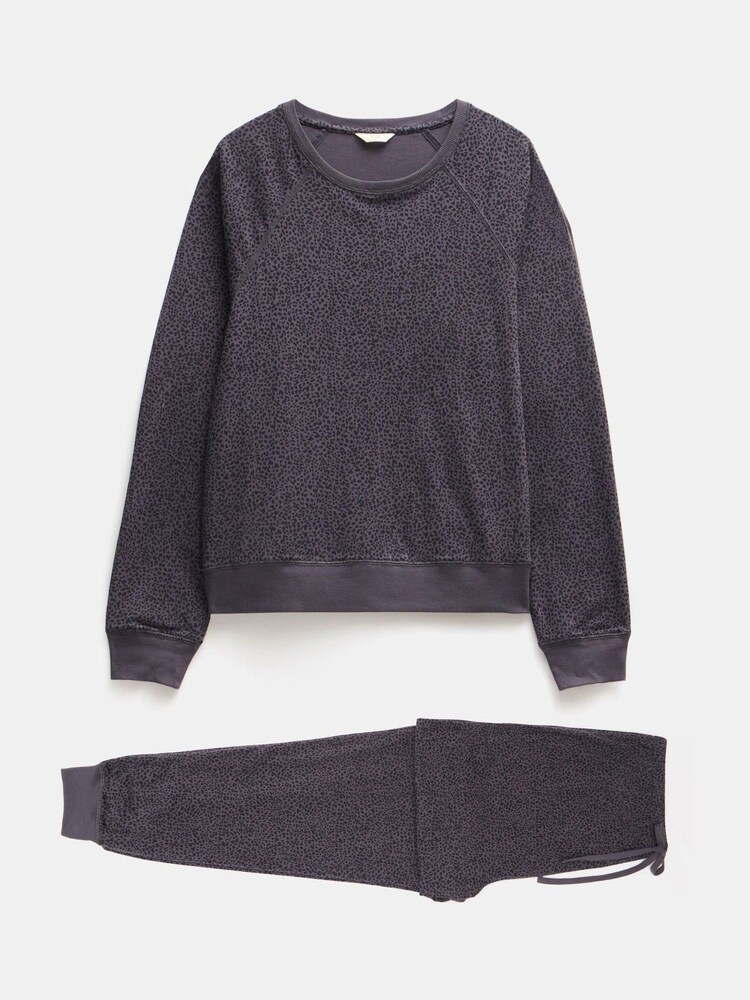 Hush Grey Joelle Jersey Joggers Animal Print Pyjamas - Image 5 of 5