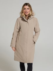 Mountain Warehouse Cream Womens Meadow Borg Lined Waterproof Jacket - Image 1 of 4