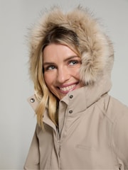 Mountain Warehouse Cream Womens Meadow Borg Lined Waterproof Jacket - Image 3 of 4