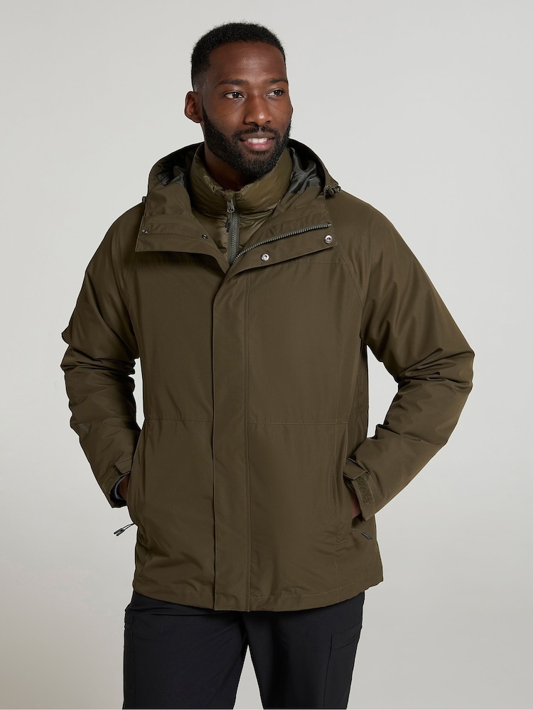 Mountain Warehouse Green Mens Alaskan Extreme 3 in 1 Waterproof Jacket - Image 1 of 4