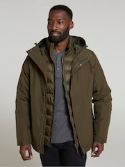 Mountain Warehouse Green Mens Alaskan Extreme 3 in 1 Waterproof Jacket - Image 3 of 4