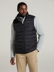 Mountain Warehouse Black Mens Seasons Faux Fur Lined Padded Gilet - Image 1 of 10