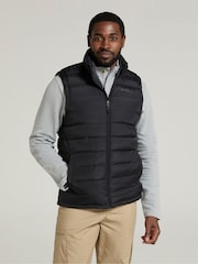 Mountain Warehouse Black Mens Seasons Faux Fur Lined Padded Gilet - Image 2 of 10