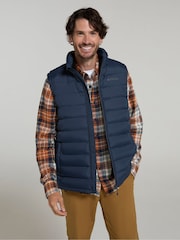 Mountain Warehouse Blue Mens Seasons Faux Fur Lined Padded Gilet - Image 1 of 10