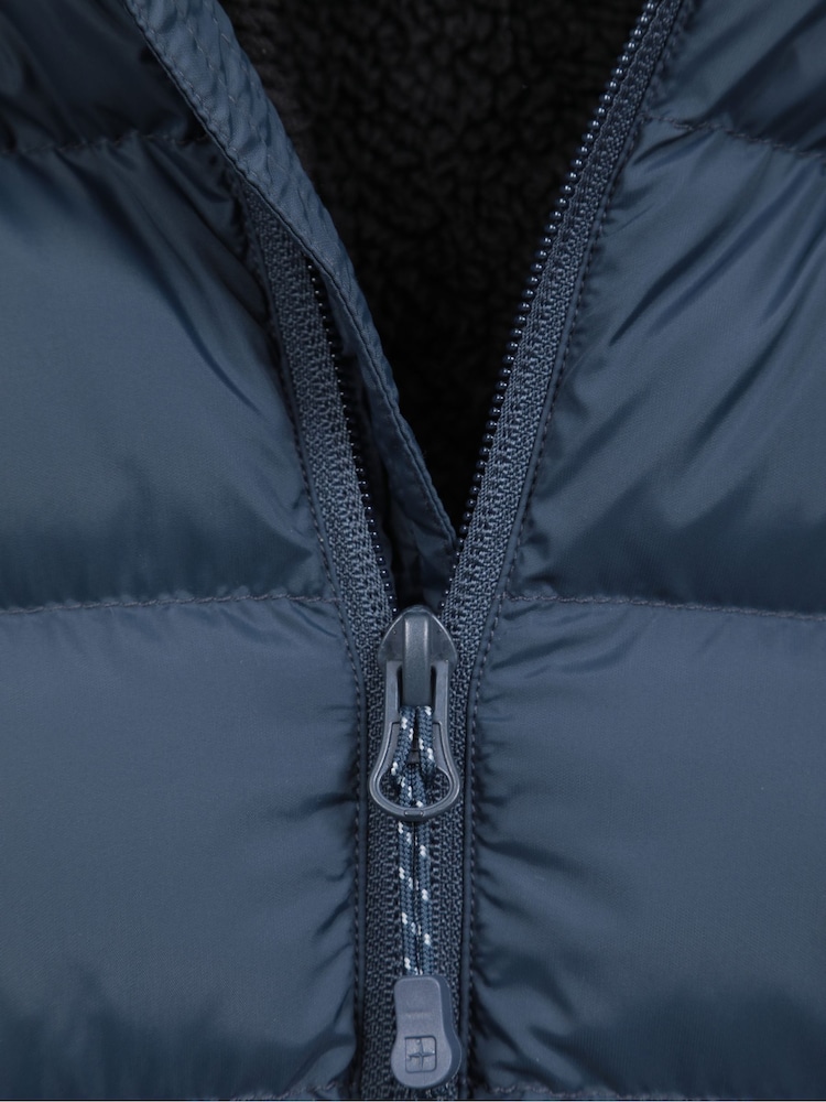 Mountain Warehouse Blue Mens Seasons Faux Fur Lined Padded Gilet - Image 10 of 10
