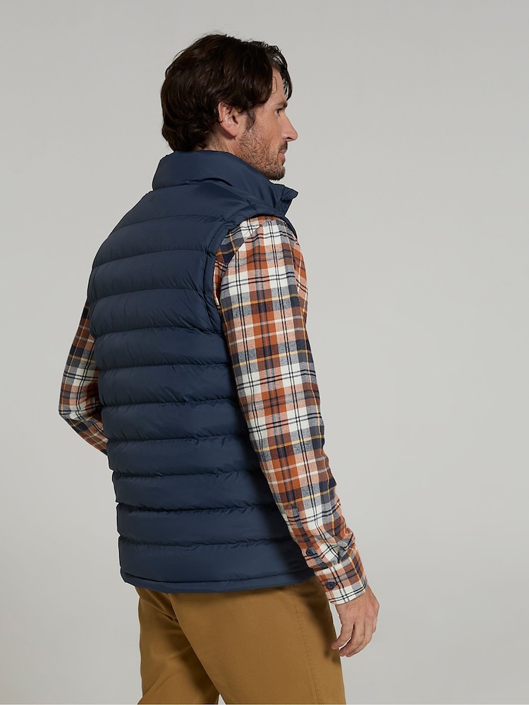 Mountain Warehouse Blue Mens Seasons Faux Fur Lined Padded Gilet - Image 2 of 10