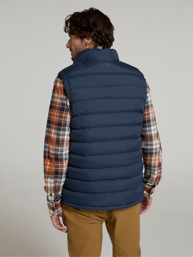 Mountain Warehouse Blue Mens Seasons Faux Fur Lined Padded Gilet - Image 3 of 10