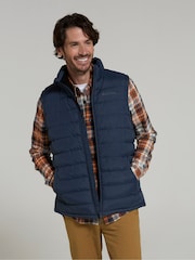 Mountain Warehouse Blue Mens Seasons Faux Fur Lined Padded Gilet - Image 4 of 10