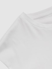 Reiss White Brad Cotton Sports-Fit T-Shirt - Image 5 of 6