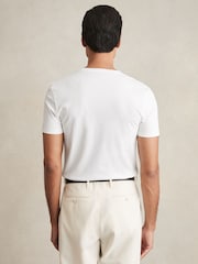 Reiss White Brad Cotton Sports-Fit T-Shirt - Image 6 of 6