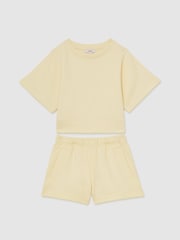 Reiss Lemon Meg Cotton-Blend Sweatshirt And Shorts Set - Image 2 of 4