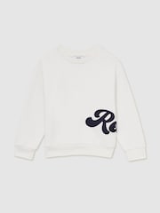 Blanco - Reiss Grover Cotton-Blend Logo Script Sweatshirt - Imagen 2 de 4