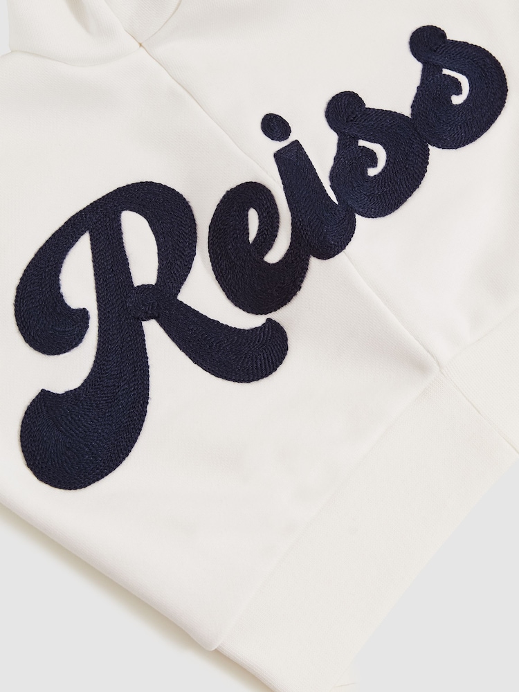Blanco - Reiss Grover Cotton-Blend Logo Script Sweatshirt - Imagen 4 de 4