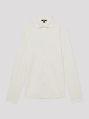 Reiss Ecru Duke Cotton-Jersey Button-Through Shirt - Image 2 of 6