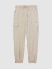 Reiss Stone Haven Cotton Drawstring Cargo Trousers - Image 2 of 6