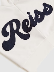 Reiss White Grover 13-14 yrs Cotton-Blend Logo Script Sweatshirt - Image 4 of 4