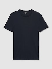 Reiss Navy Brad Cotton Sports-Fit T-Shirt - Image 2 of 5