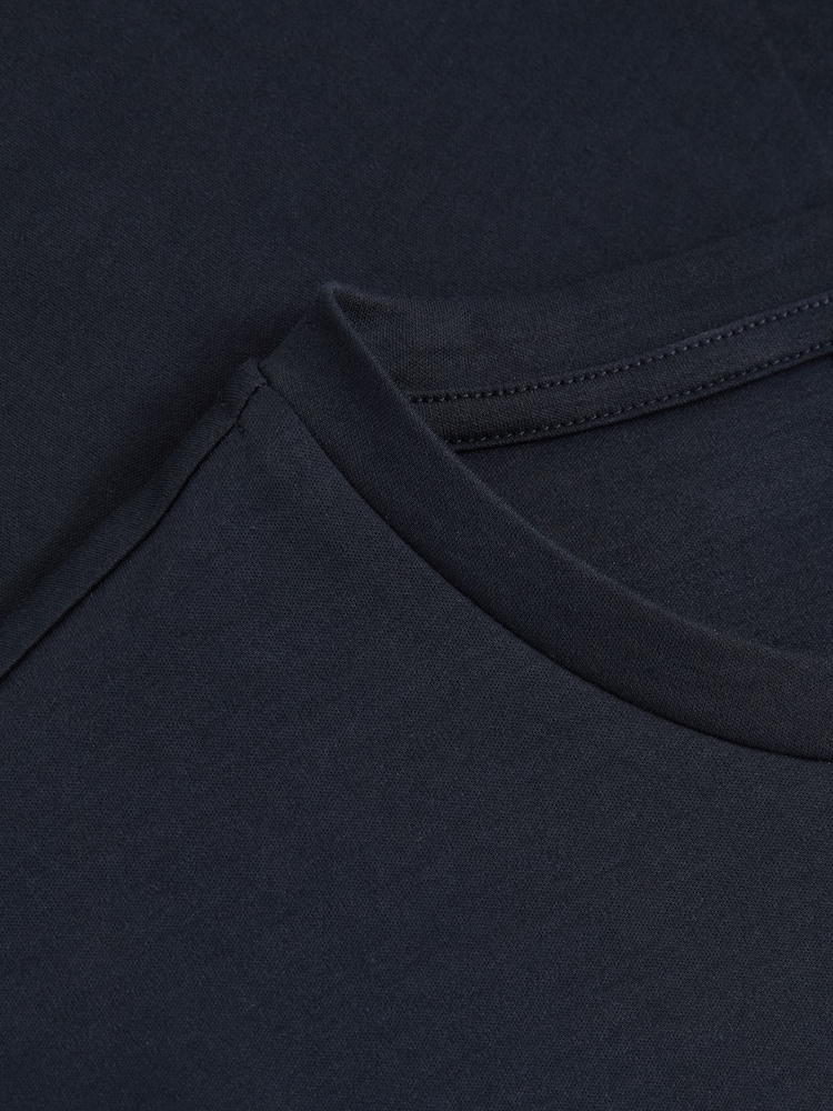 Reiss Navy Brad Cotton Sports-Fit T-Shirt - Image 5 of 5