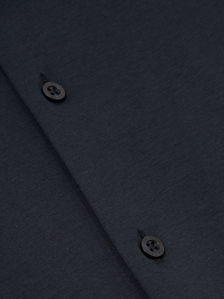 Reiss Navy Duke Cotton-Jersey Button-Through Shirt - Image 6 of 6