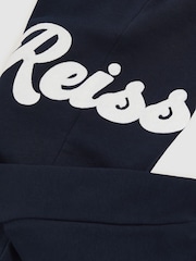 Reiss Navy Clayton 3-9 yrs Cotton-Blend Logo Script Joggers - Image 5 of 5