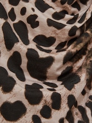 Reiss Neutral Lily Leopard-Print Jersey Bodycon Dress - Image 5 of 5