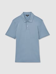 Reiss Soft Blue Earl Cotton Short-Sleeve Polo Shirt - Image 2 of 6