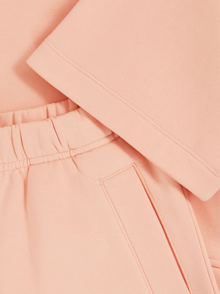 Reiss Peach Meg Cotton-Blend Sweatshirt And Shorts Set - Image 4 of 4