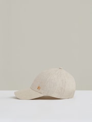 Reiss Neutral Lilly Linen Logo Baseball Cap - Image 1 of 4