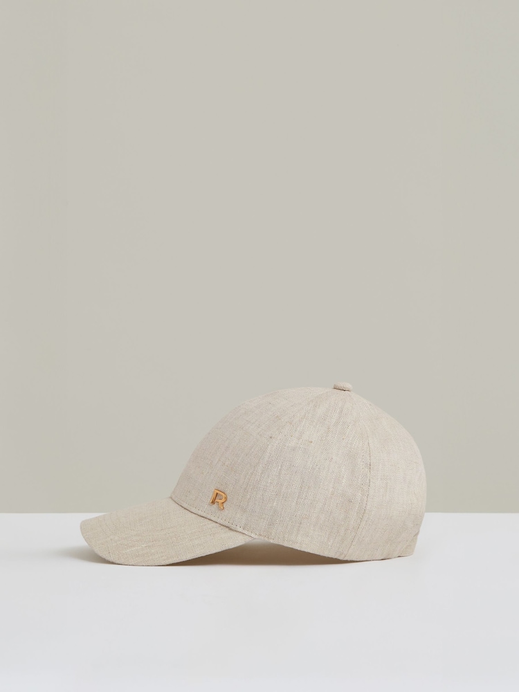 Reiss Neutral Lilly Linen Logo Baseball Cap - Image 1 of 4