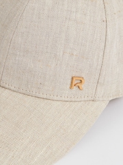 Reiss Neutral Lilly Linen Logo Baseball Cap - Image 4 of 4