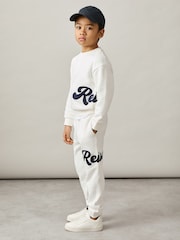 Wit - Reiss Clayton Cotton-Blend Logo Script Joggers - Image 1 of 5