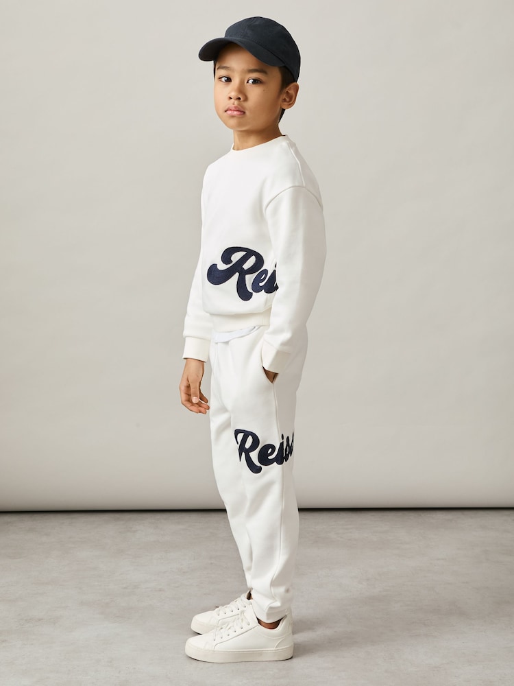 Wit - Reiss Clayton Cotton-Blend Logo Script Joggers - Image 1 of 5