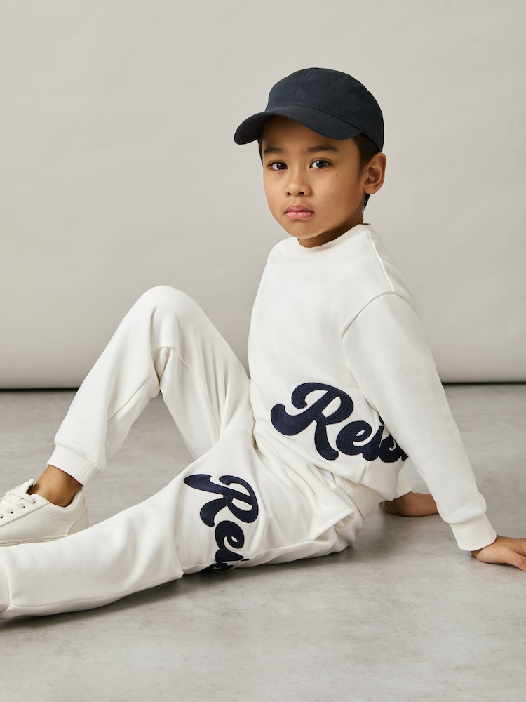 Wit - Reiss Clayton Cotton-Blend Logo Script Joggers - Image 3 of 5