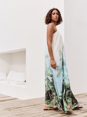 Green/Blue Volume Maxi Dress - Image 3 of 9