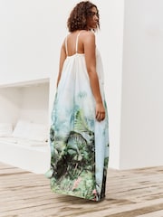 Green/Blue Volume Maxi Dress - Image 4 of 9