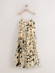 Yellow/Black Dropped Waist Slip Maxi Dress - Image 2 of 3