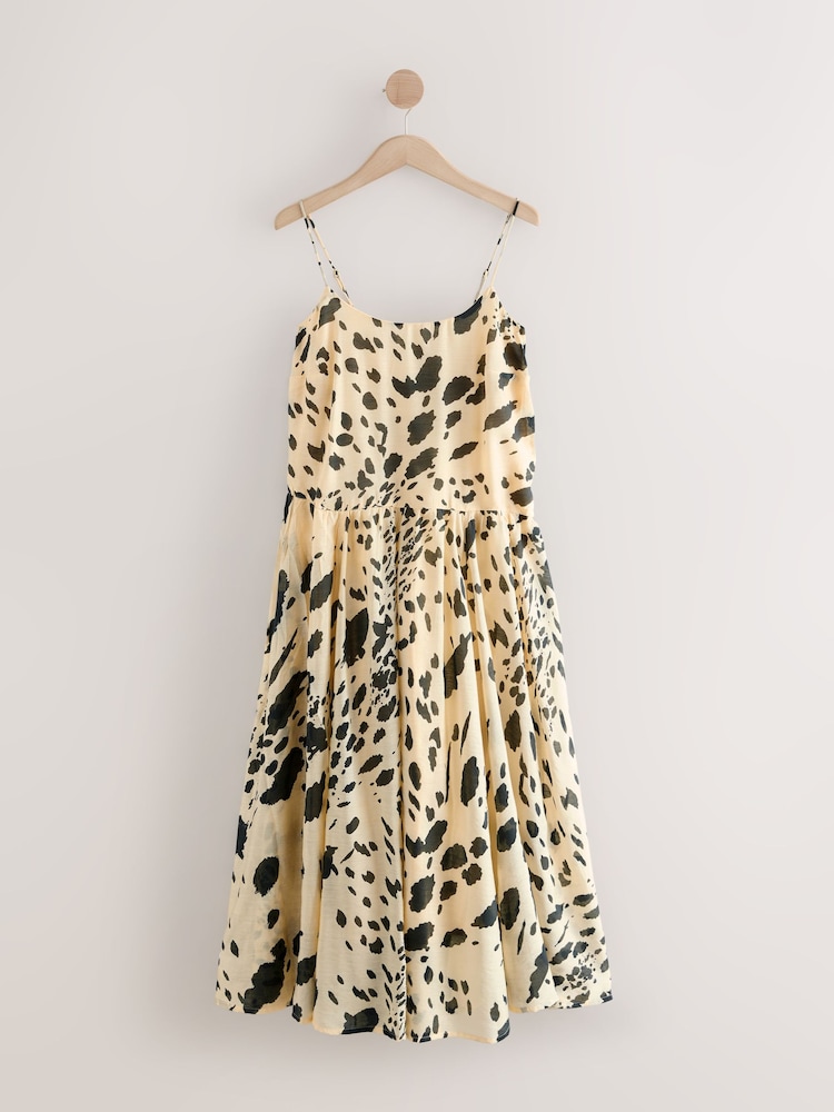 Yellow/Black Dropped Waist Slip Maxi Dress - Image 2 of 3