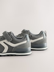 Grey Standard Fit (F) One Strap Elastic Lace Trainers - Image 10 of 14