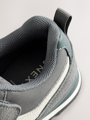 Grey Standard Fit (F) One Strap Elastic Lace Trainers - Image 11 of 14