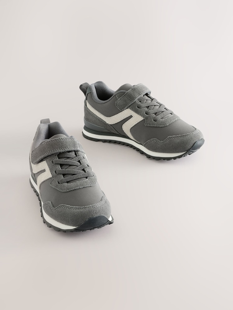 Grey Standard Fit (F) One Strap Elastic Lace Trainers - Image 14 of 14 Grey Standard Fit (F) One Strap Elastic Lace Trainers - Image 14 of 14