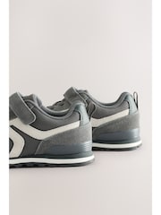 Grey Standard Fit (F) One Strap Elastic Lace Trainers - Image 4 of 14