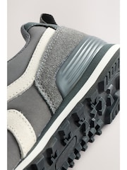 Grey Standard Fit (F) One Strap Elastic Lace Trainers - Image 5 of 14