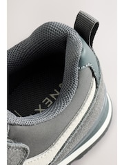 Grey Standard Fit (F) One Strap Elastic Lace Trainers - Image 6 of 14