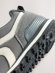 Grey Standard Fit (F) One Strap Elastic Lace Trainers - Image 8 of 14
