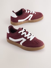 Burgundy Red Standard Fit (F) Lace-Up Trainers - Image 1 of 5