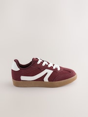Burgundy Red Standard Fit (F) Lace-Up Trainers - Image 2 of 5