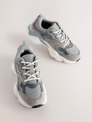 Grey Standard Fit (F) Lace Up Trainers - Image 1 of 5