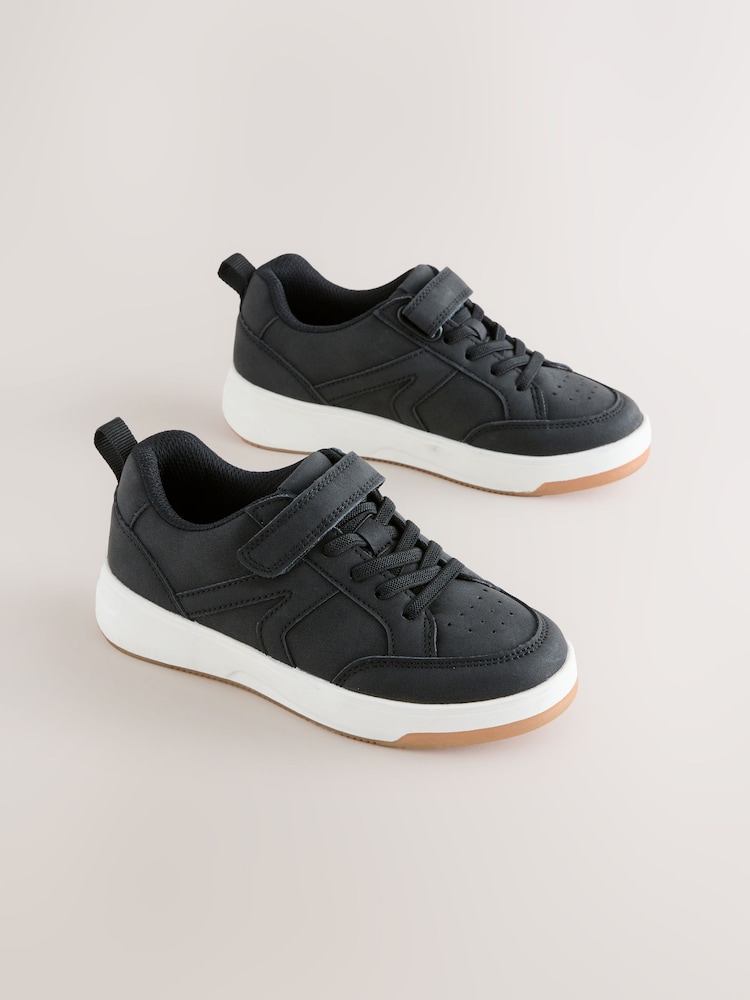 Black Touch Fastening Elastic Lace Trainers - Image 1 of 6